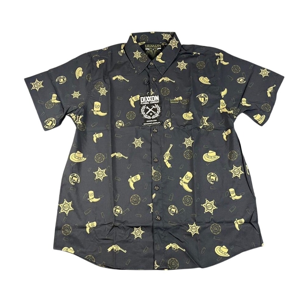 Dixxon Flannel Company The 1876 Mens Black Gold Western Short Sleeve Shirt S NEW
